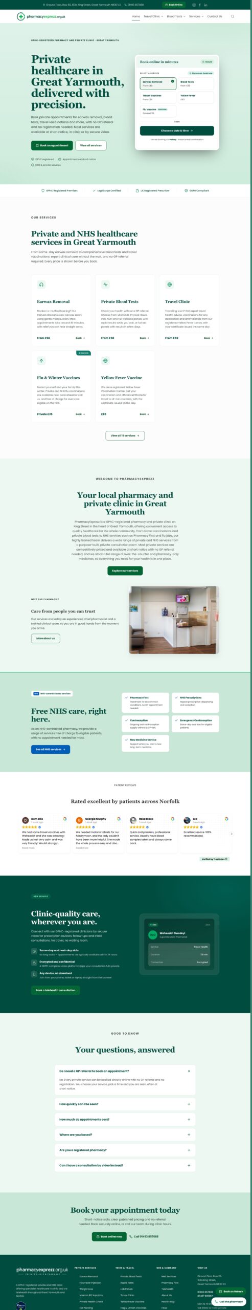 The redesigned Pharmacy Exprezz product page